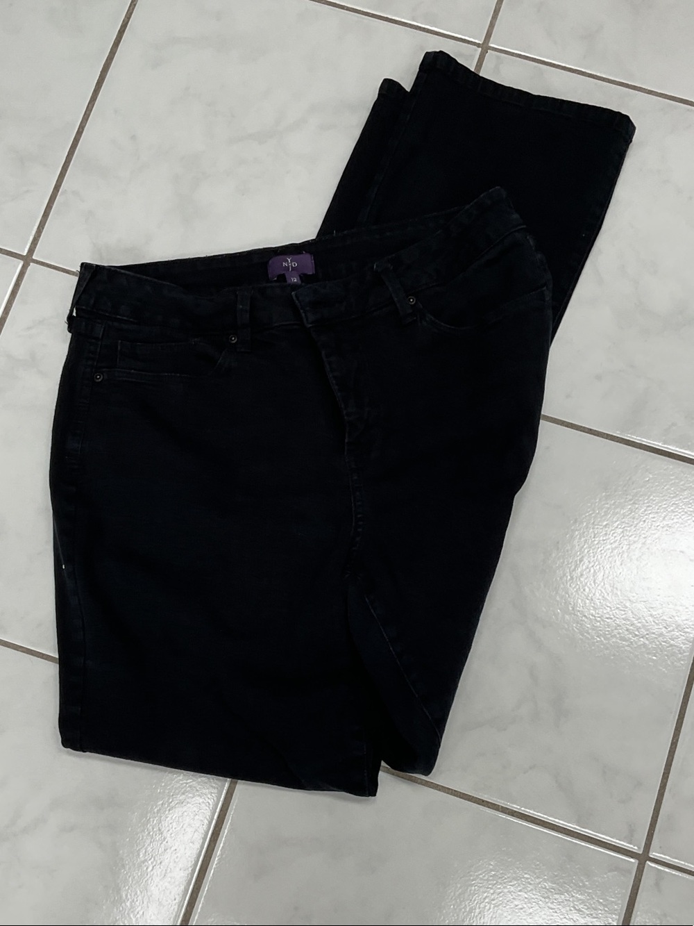 NYDJ Black Wide Leg Jeans — Flared Hem